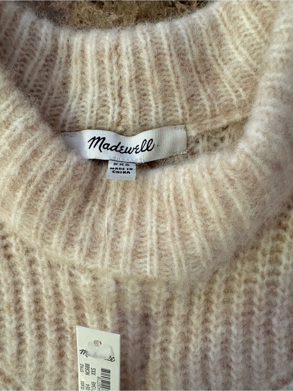 Madewell Soft Cream Waffle-Knit Crewneck Sweater - Picture 4 of 9